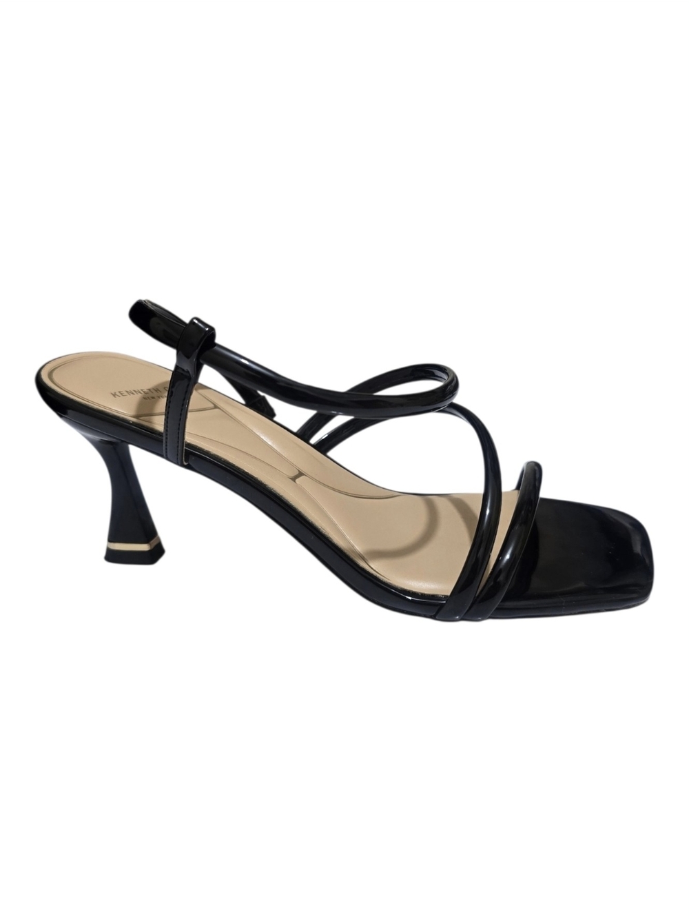 Kenneth Cole New York Dreama Black Patent Strappy Sandal - Picture 2 of 5